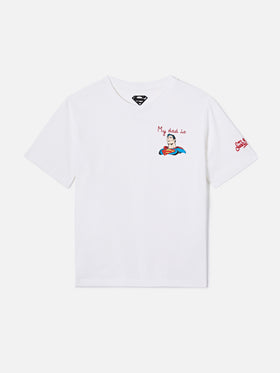 Portofino Jr white t-shirt  My Dad is Superman embroidery | Special edition