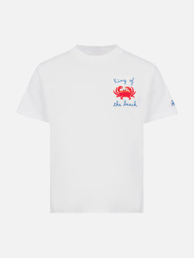 Portofino Jr cotton jersey t-shirt with King of the Beach embroidery - MC2 Saint Barth