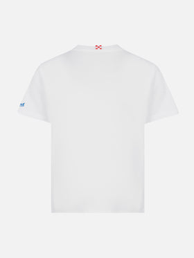 Portofino Jr cotton jersey t-shirt with King of the Beach embroidery - MC2 Saint Barth