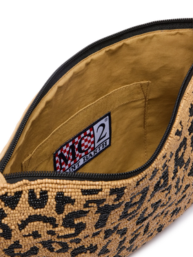 Pouch Pearl beaded leopard pouch