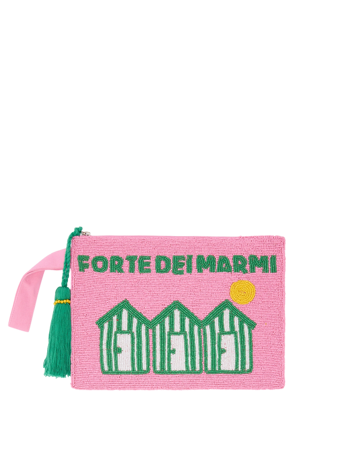 Pearl Pouch with Forte dei Marmi beaded postcard - MC2 Saint Barth