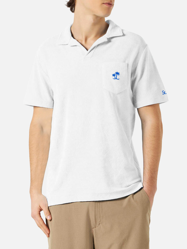 Man terry white polo
