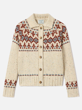 Cárdigan Patty de mezcla de lana Donegal con motivo Fair Isle 