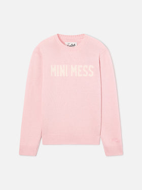 Pull col rond Pink Princess en maille avec intarsia Mini Mess 