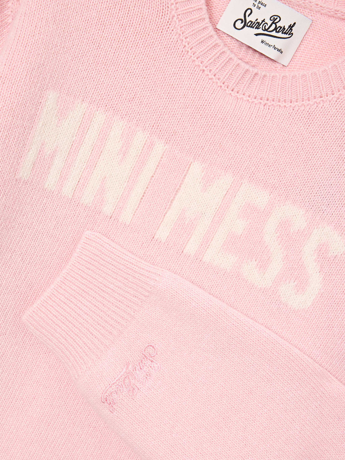 Pull col rond Pink Princess en maille avec intarsia Mini Mess 
