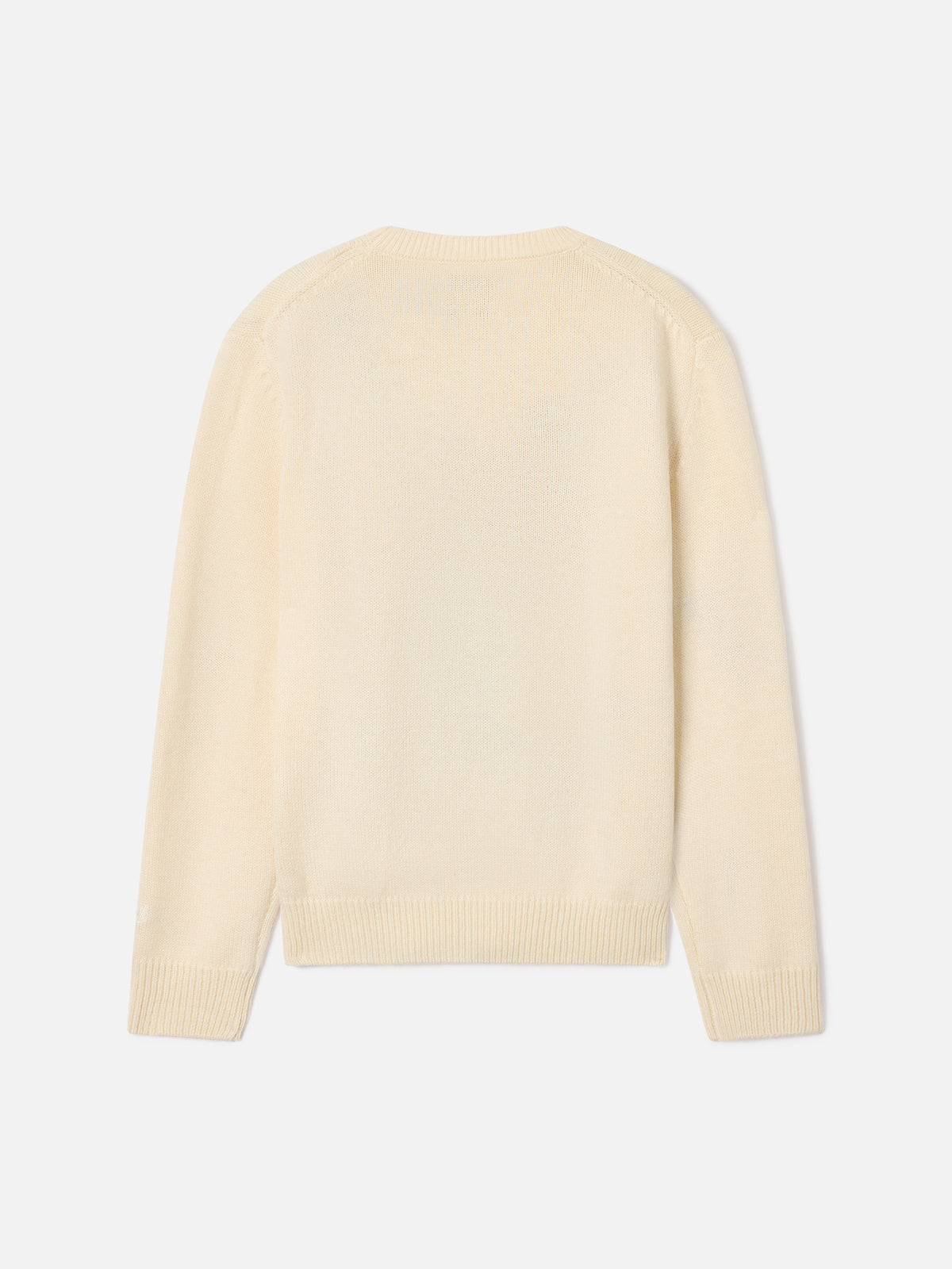Cremefarbener Princess Rundhals-Strickpullover mit Snoopy-Intarsie | Special edition 