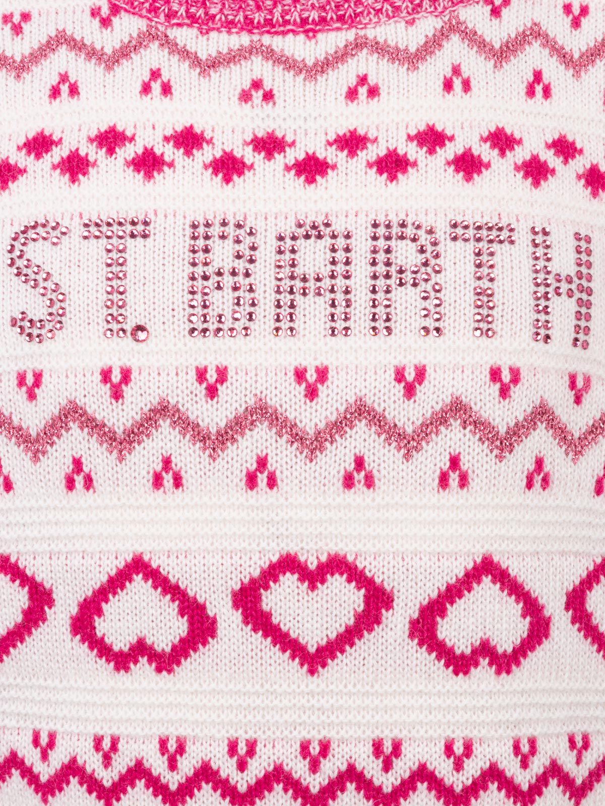 Maglione girocollo fair-isle da bambina Princess con logo in strass St. Barth