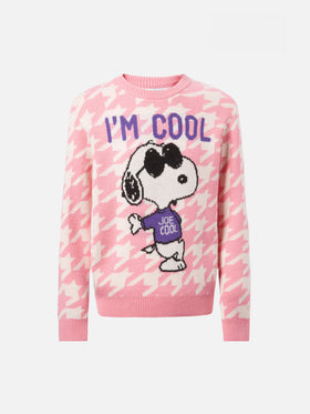 Princess crewneck with pied de poule and Snoopy jacquard | SNOOPY PEANUTS SPECIAL EDITION