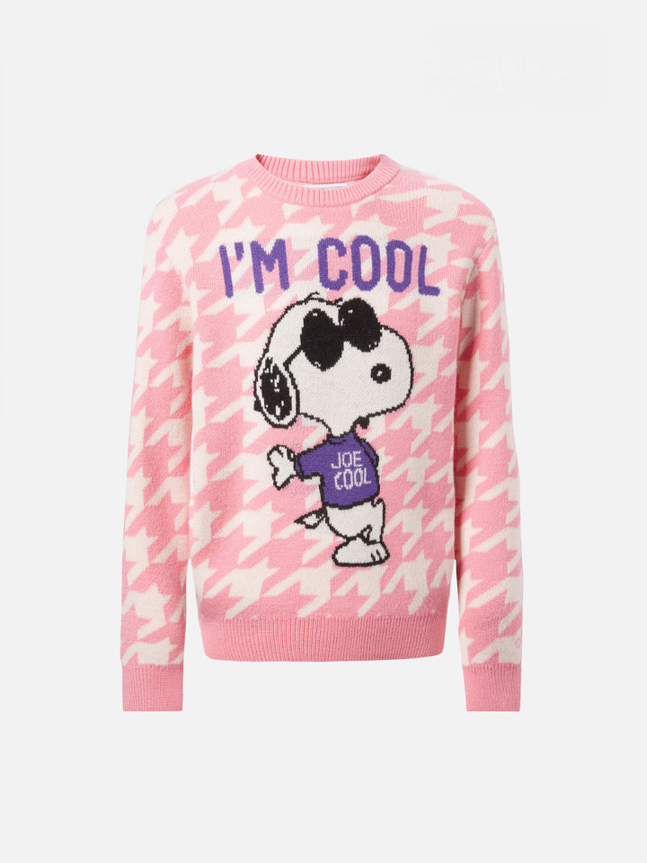 Princess crewneck with pied de poule and Snoopy jacquard | SNOOPY PEANUTS SPECIAL EDITION