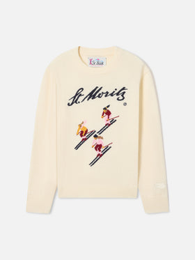 Pull en maille à col rond Cream Princess avec intarsia St. Moritz | Special edition 