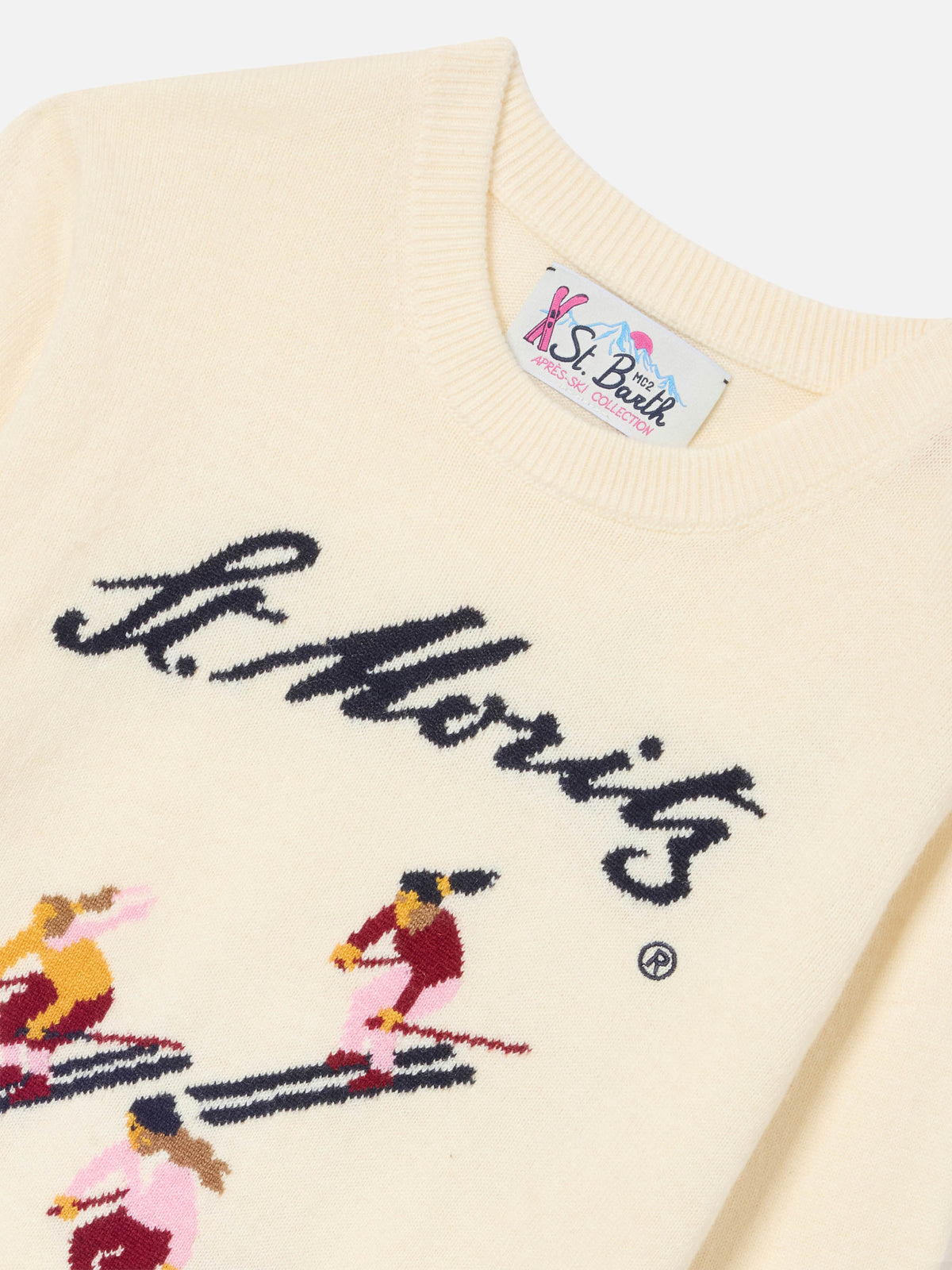 Pull en maille à col rond Cream Princess avec intarsia St. Moritz | Special edition 