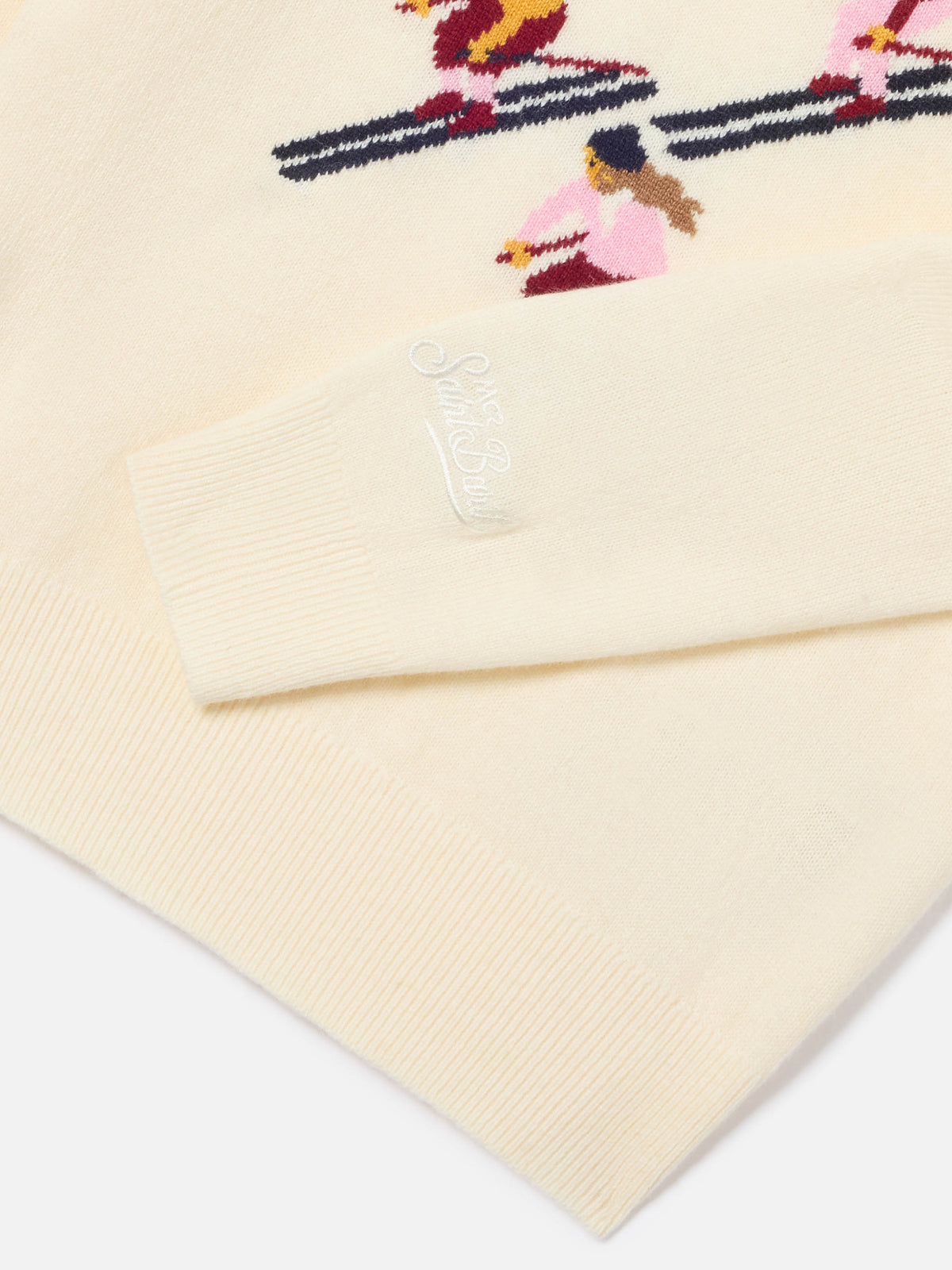 Pull en maille à col rond Cream Princess avec intarsia St. Moritz | Special edition 