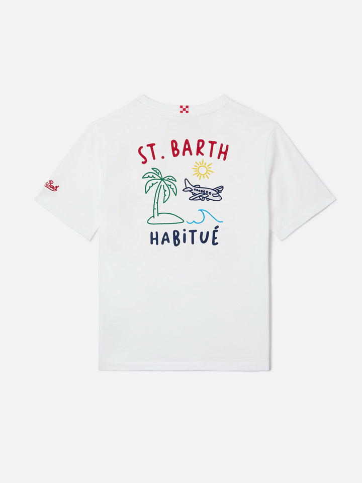 T-shirt Portland Jr con ricamo Habitué su fronte e retro