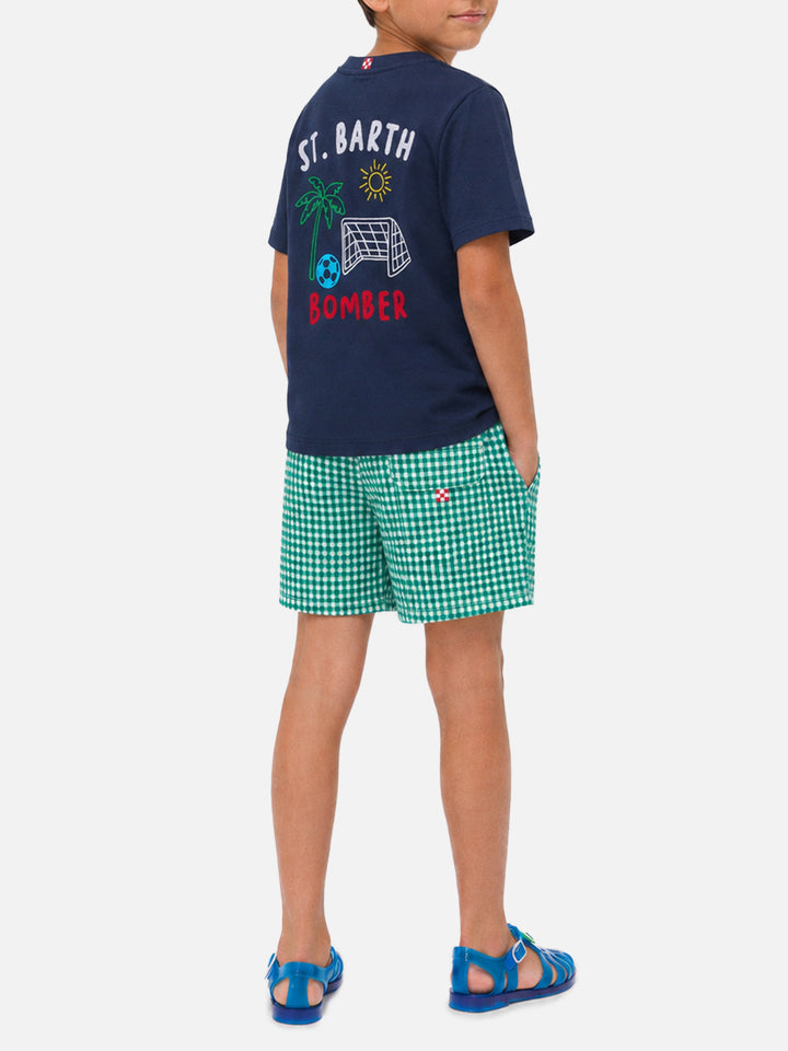 Portland Jr T-Shirt mit Bomber-Stickerei 