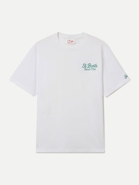 T-shirt Portland bianca con ricamo St. Barth Beach Club