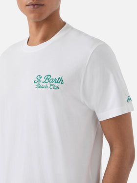 T-shirt Portland bianca con ricamo St. Barth Beach Club