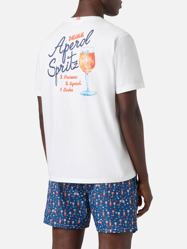 T-shirt Portland bianca con stampa Aperol Spritz | Edizione Speciale
