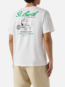 T-shirt Portland bianca con illustrazione Snoopy Tennis Courts | Special Edition