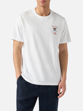 White Portland t-shirt with One Piece Luffy embroidery | Special Edition