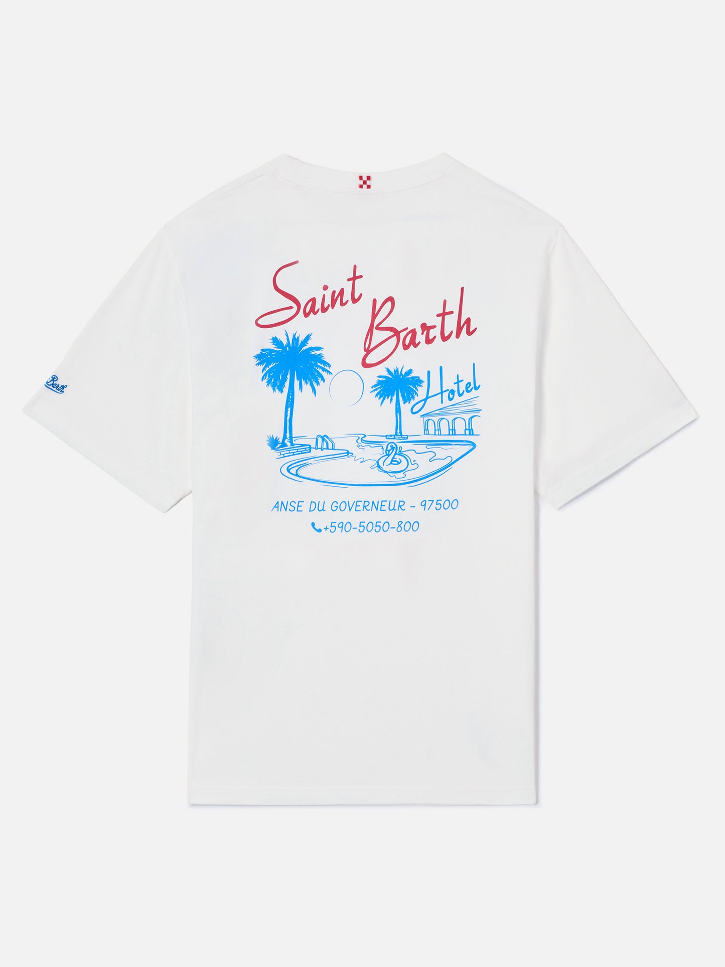 Cream Portland t-shirt with St. Barth Hotel print