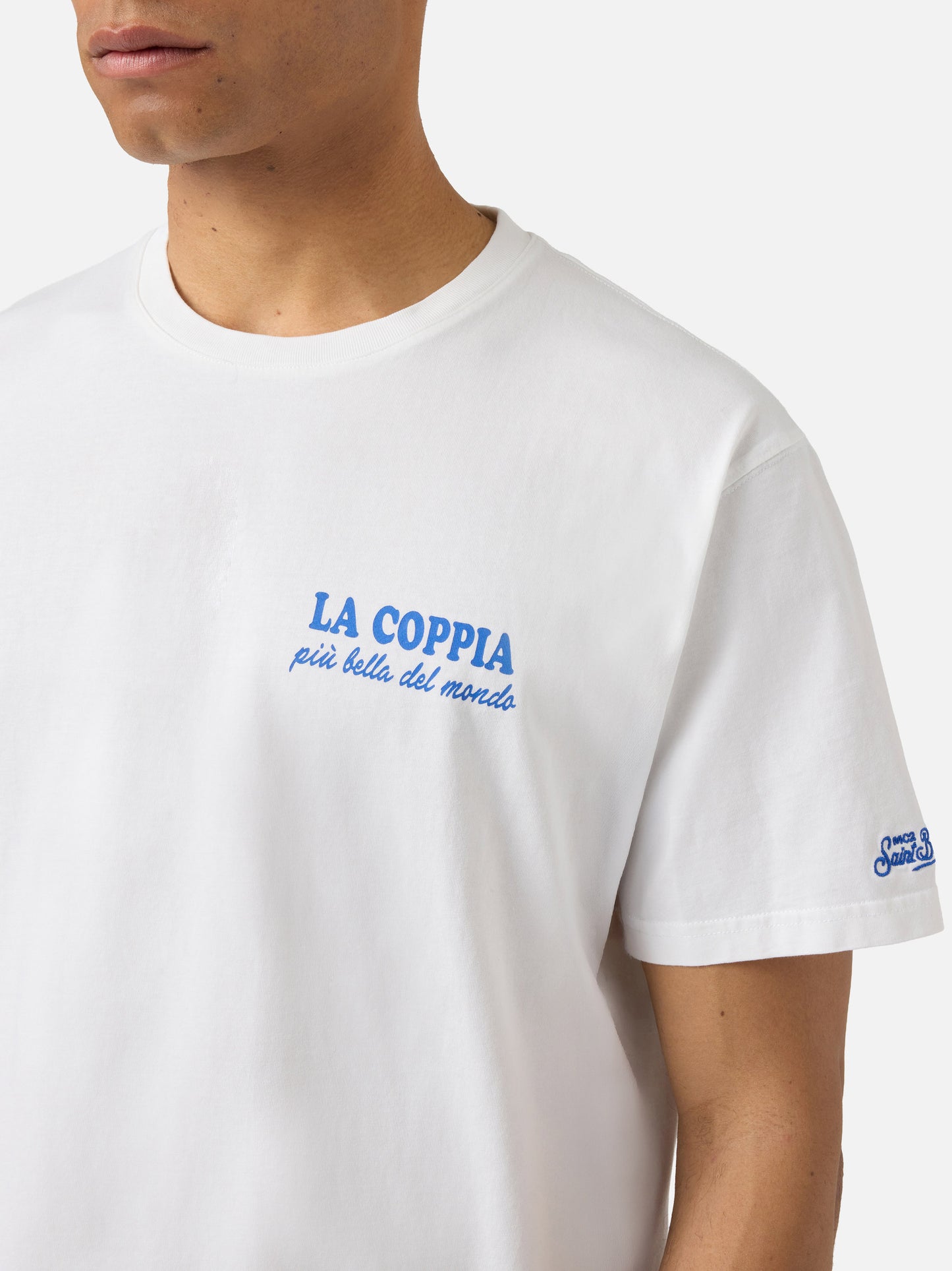 T-shirt Portland bianca con stampa La coppia più bella del mondo | Edizione Speciale