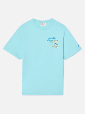 Aqua green Portland t-shirt with Vodka Lemon Drink illustration