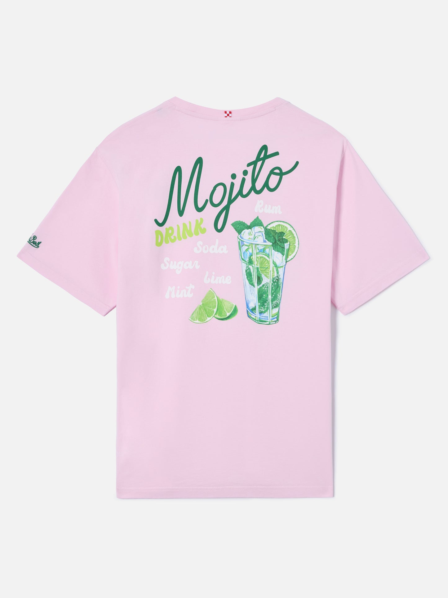Pink Portland t-shirt with Mojito Drink illustration