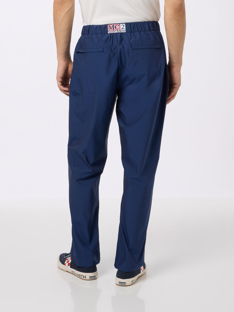 Man navy blue casual pants Porter