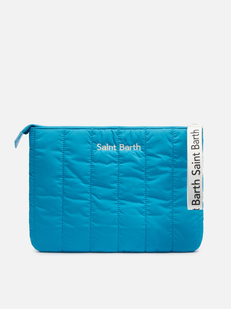 Turquoise quilted Puffer Pochette