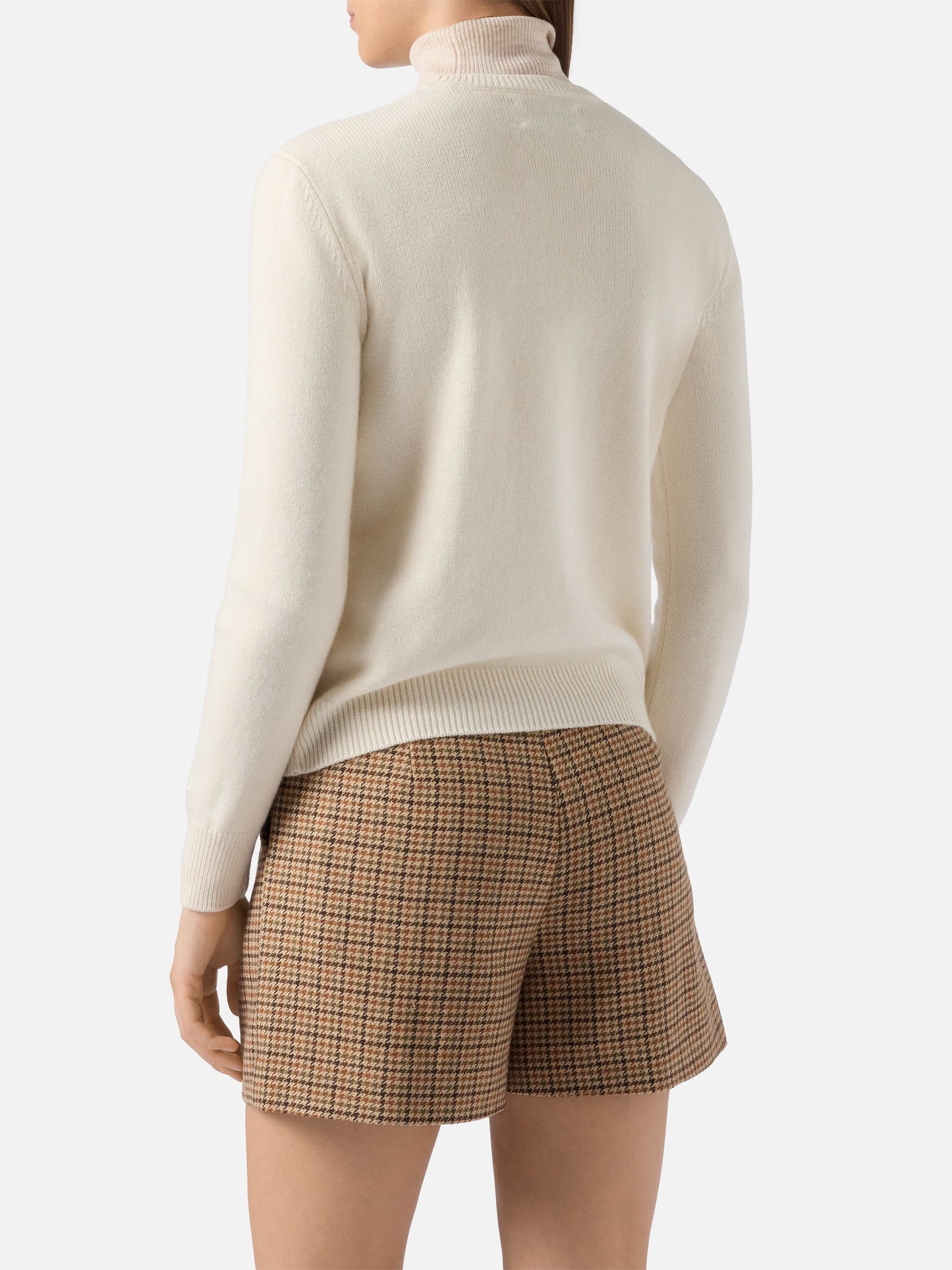 Maglione New Queen in misto cashmere bianco con ricamo St. Moritz | ST. MORITZ TOP OF THE WORLD SPECIAL EDITION