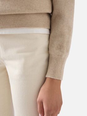 Punto de cuello redondo Beige New Queen con bordado Te L'Avevo Detto 