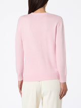 Maglione da donna rosa New Queen con stampa Adesso Giura