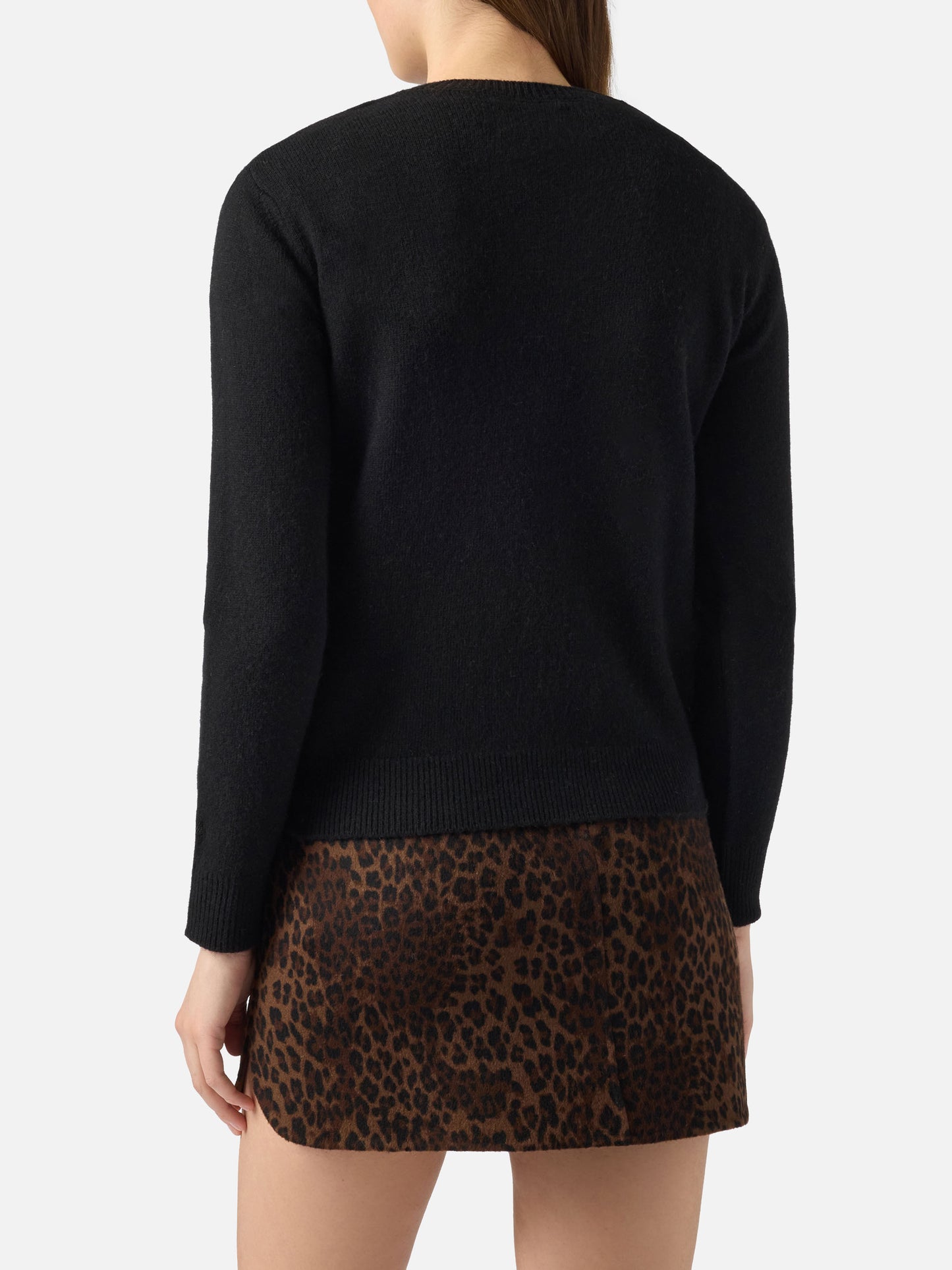 Maglione da donna nero New Queen con ricamo Vip club Cortina | VIP CLUB CORTINA SPECIAL EDITION