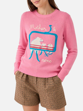 New Queen sweater with bears embroidery and Mother & sons lettering