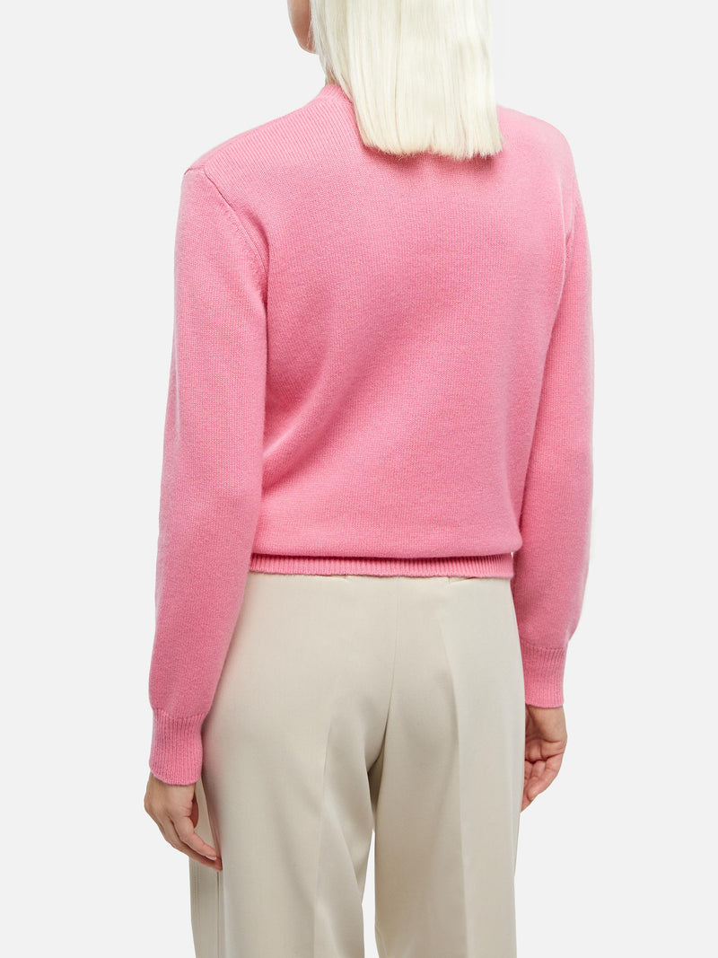 Woman pink cashmere blend sweater New Queen