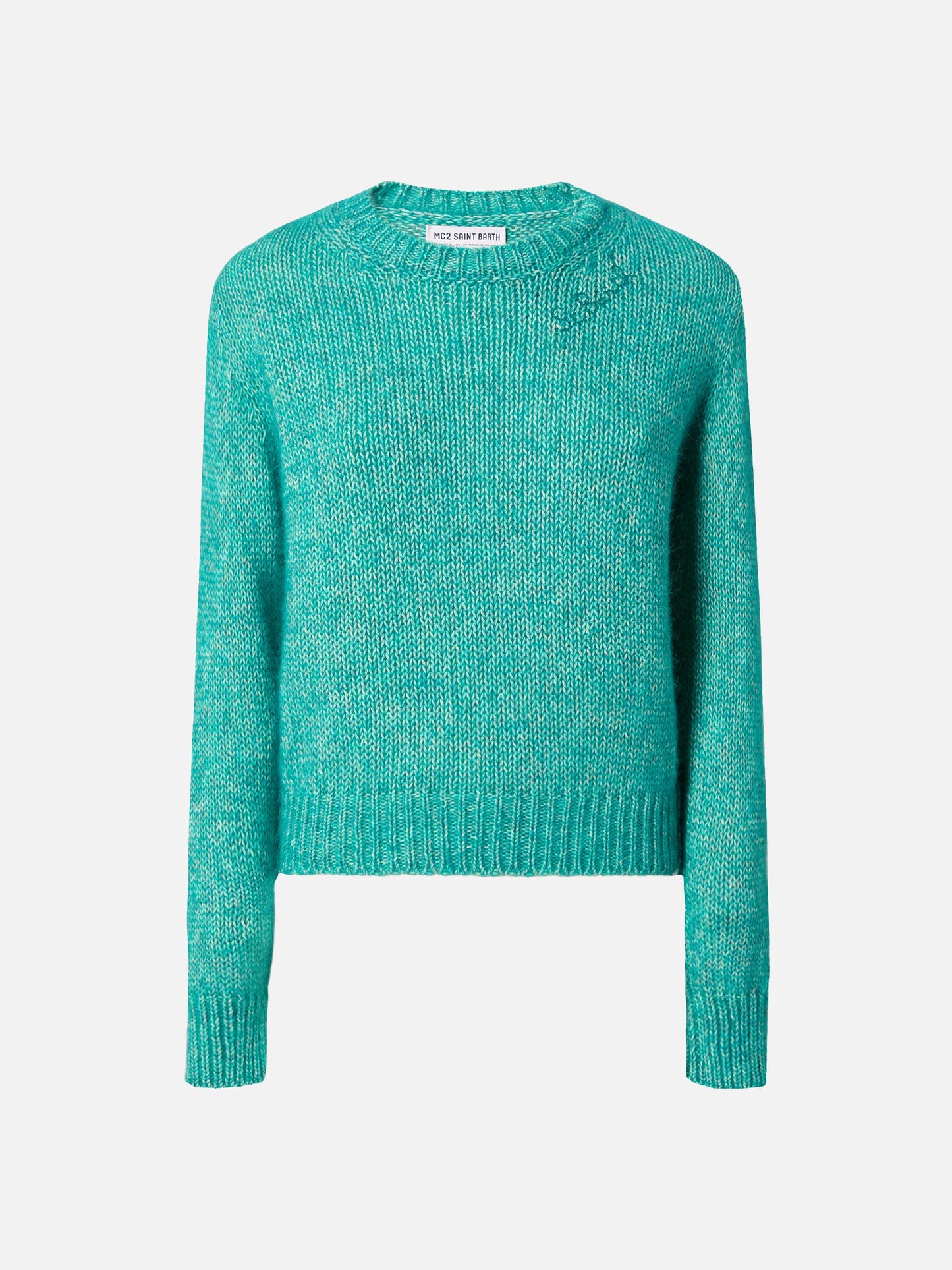 Maglione corto girocollo New Queen Crop Soft con ricamo Saint Barth