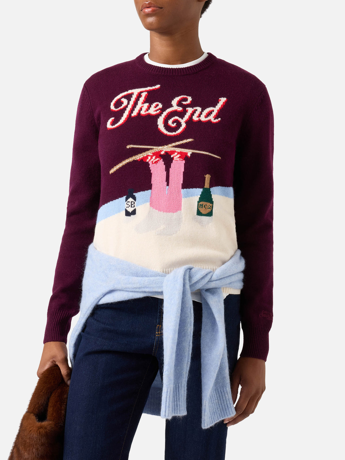 Bordeaux New Queen crewneck knit with The End intarsia
