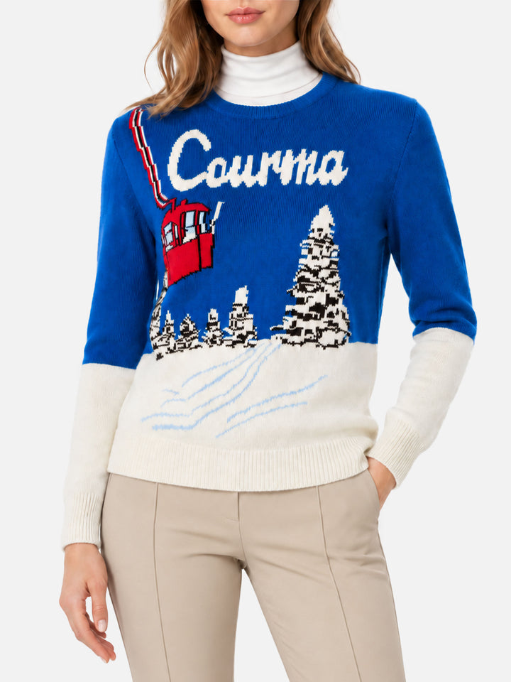 Neuer Queen-Pullover mit Courma-Postkarten-Jacquard 
