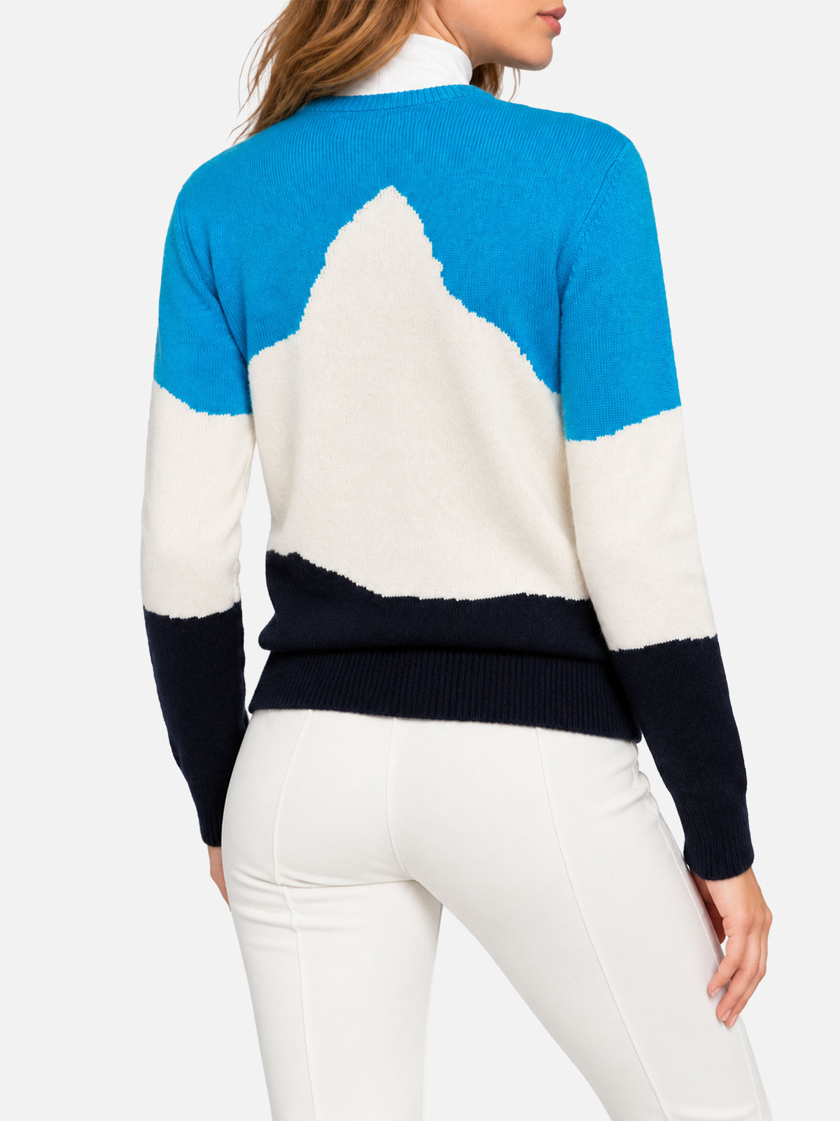 Damenpullover mit Vintage-Postkartenprint Engadina 