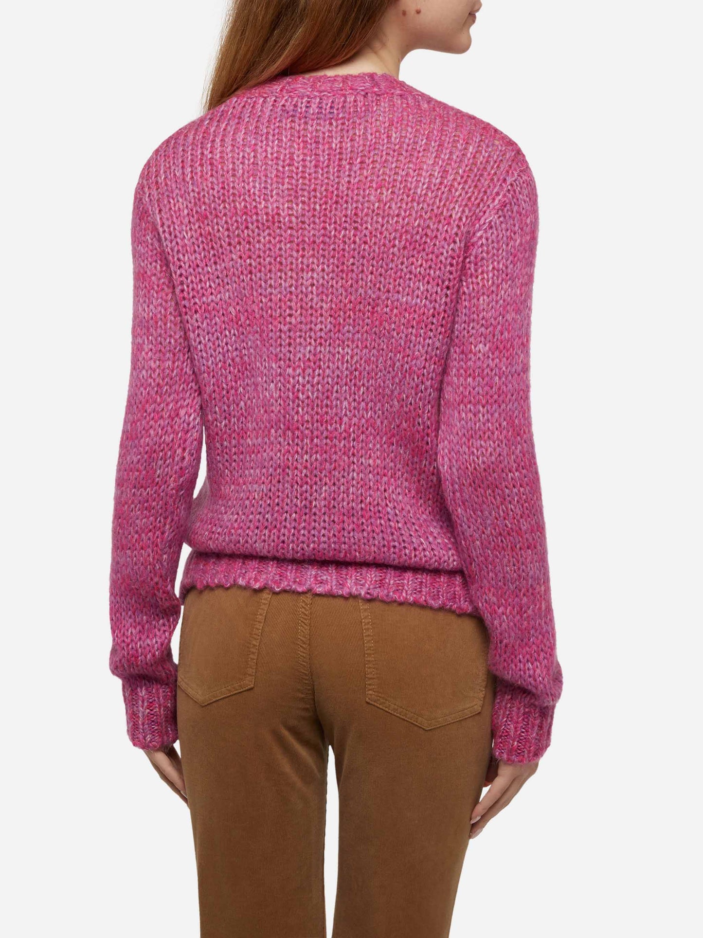 Weicher Damenpullover mit Rundhalsausschnitt und „Cold Out Hot In“-Stickerei
