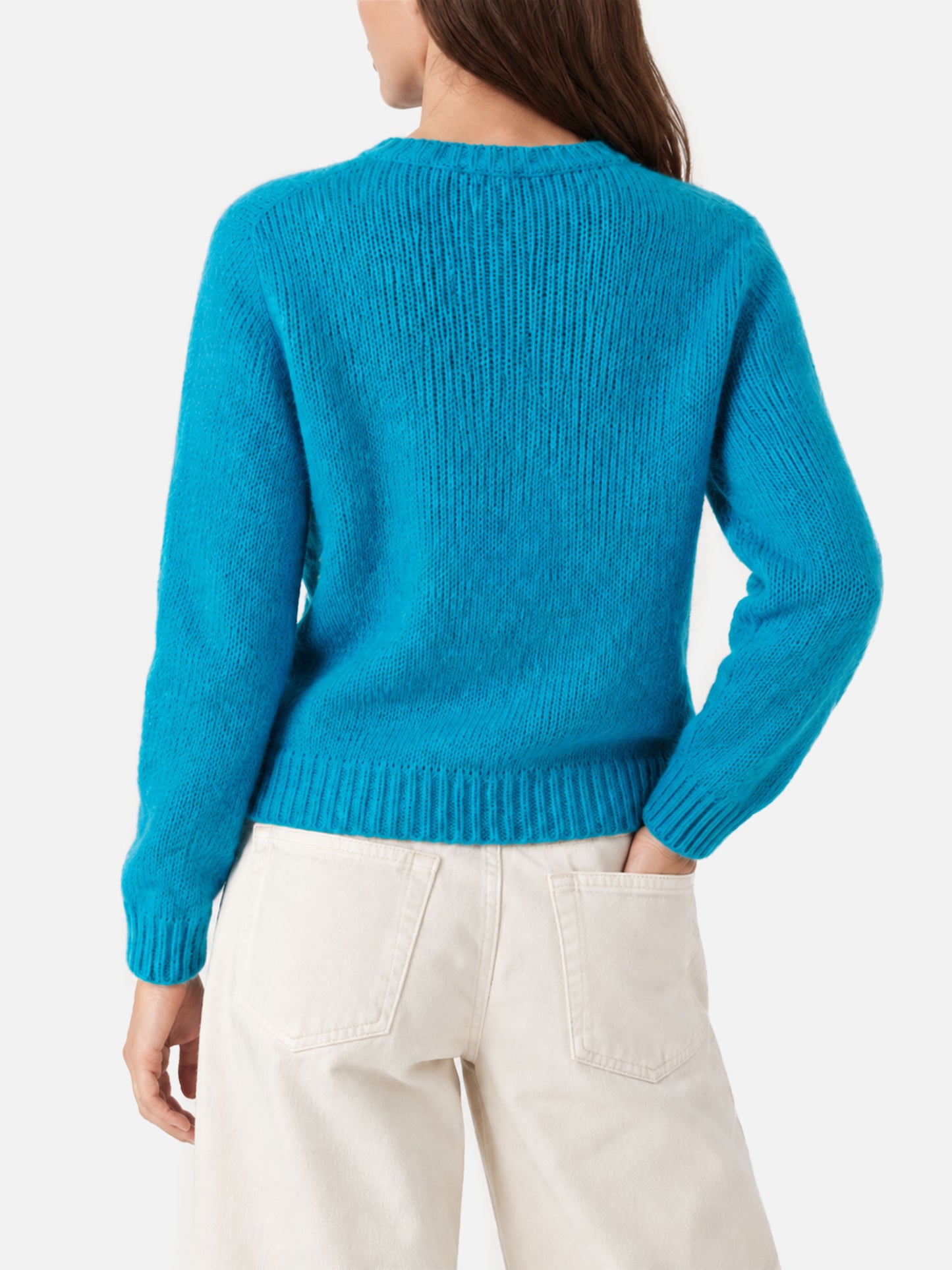 New Queen light blue brushed sweater with Dreamer embroidery