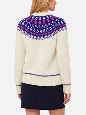 Suéter White New Queen Nordic Soft con motivo jacquard 