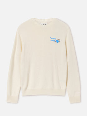 Off white New Queen wool and cashmere blend crewneck with Piumone Night embroidery