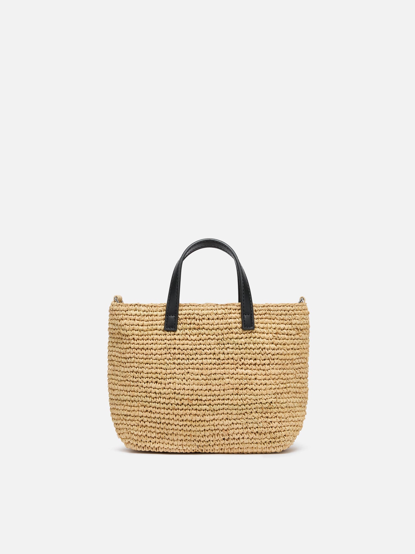 Rafia City Mini Bag beige con ricamo Saint Barth