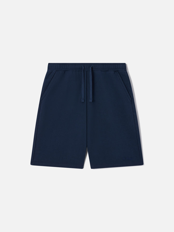 Randle navy blue cotton fleece Bermuda shorts