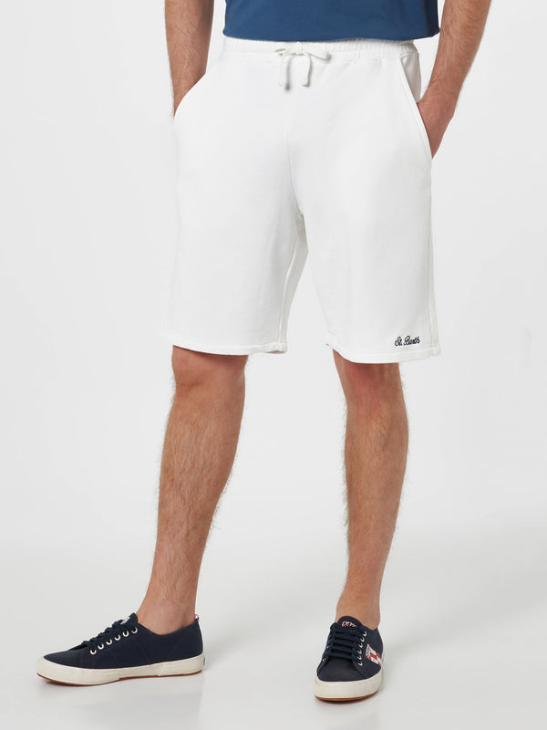 Weiße Herren-Bermudashorts aus Baumwollfleece Randle