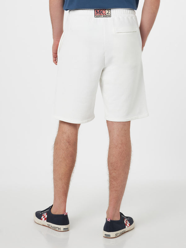 Man white cotton fleece bermuda shorts Randle