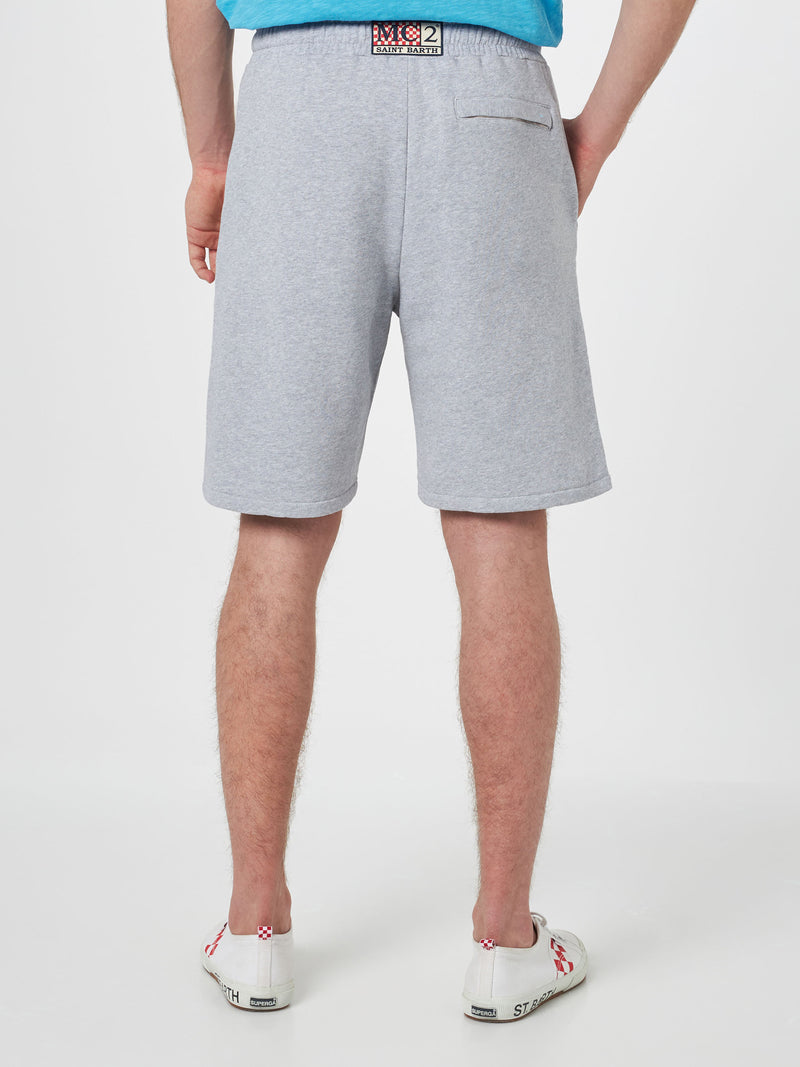 Herren-Bermudashorts aus grauem Melange-Baumwollfleece Randle