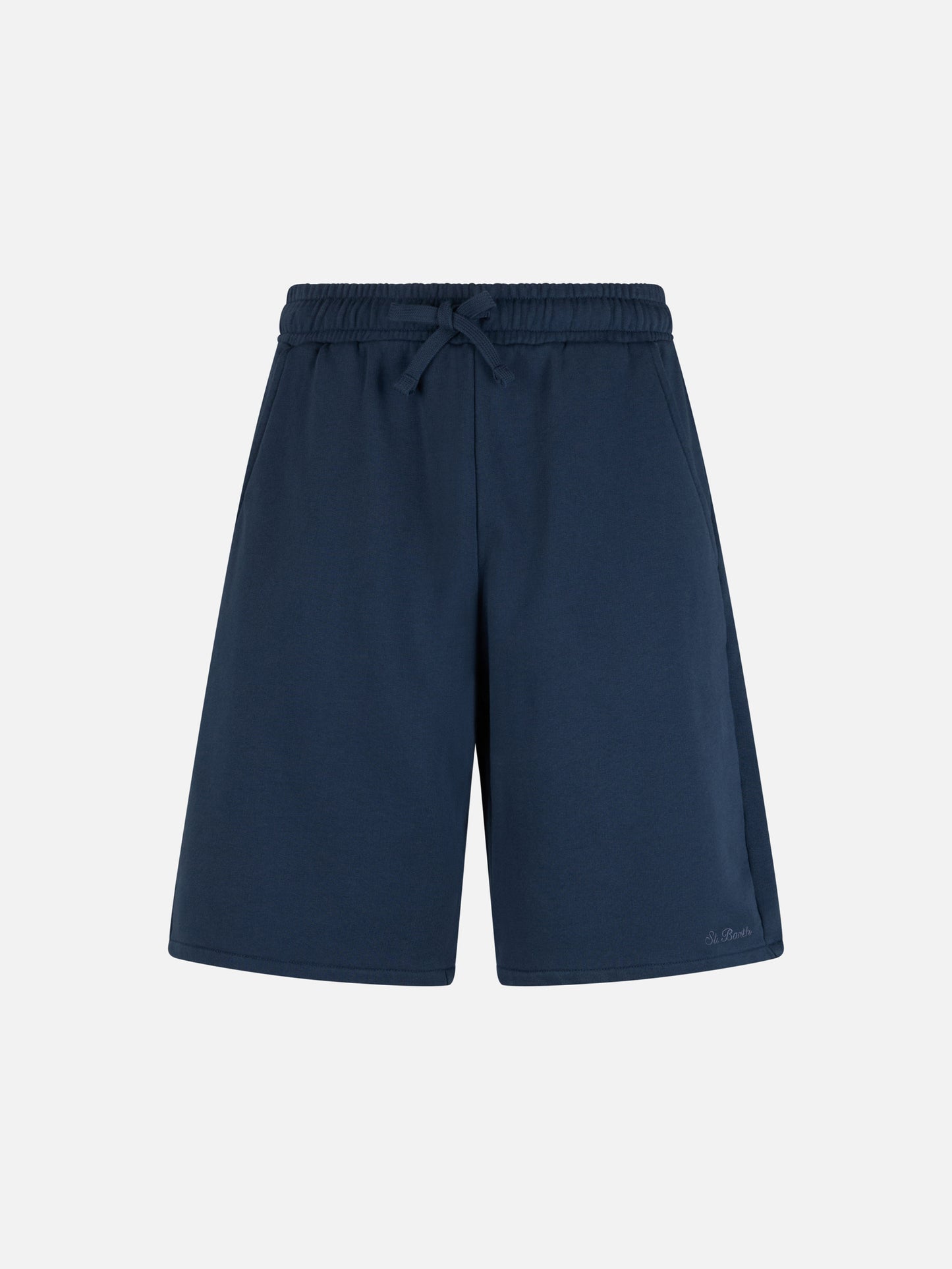 Marineblaue Bermudashorts aus Baumwollfleece von Randle