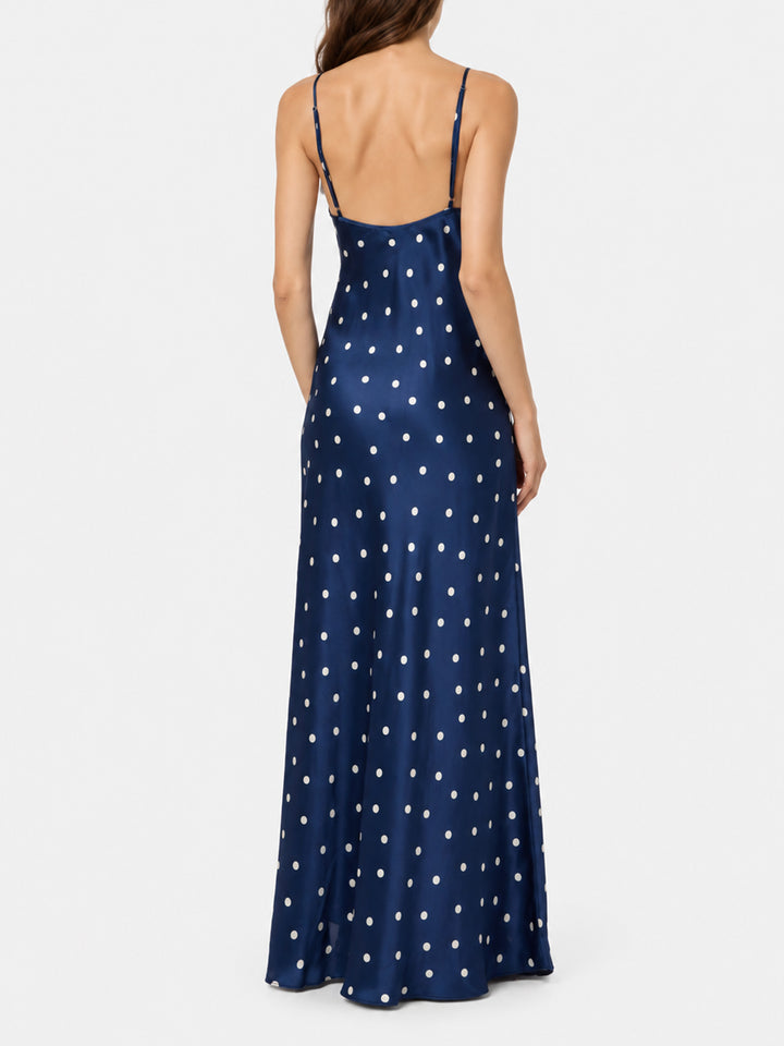 Robe slim Ravel en pure soie avec imprimé à pois 